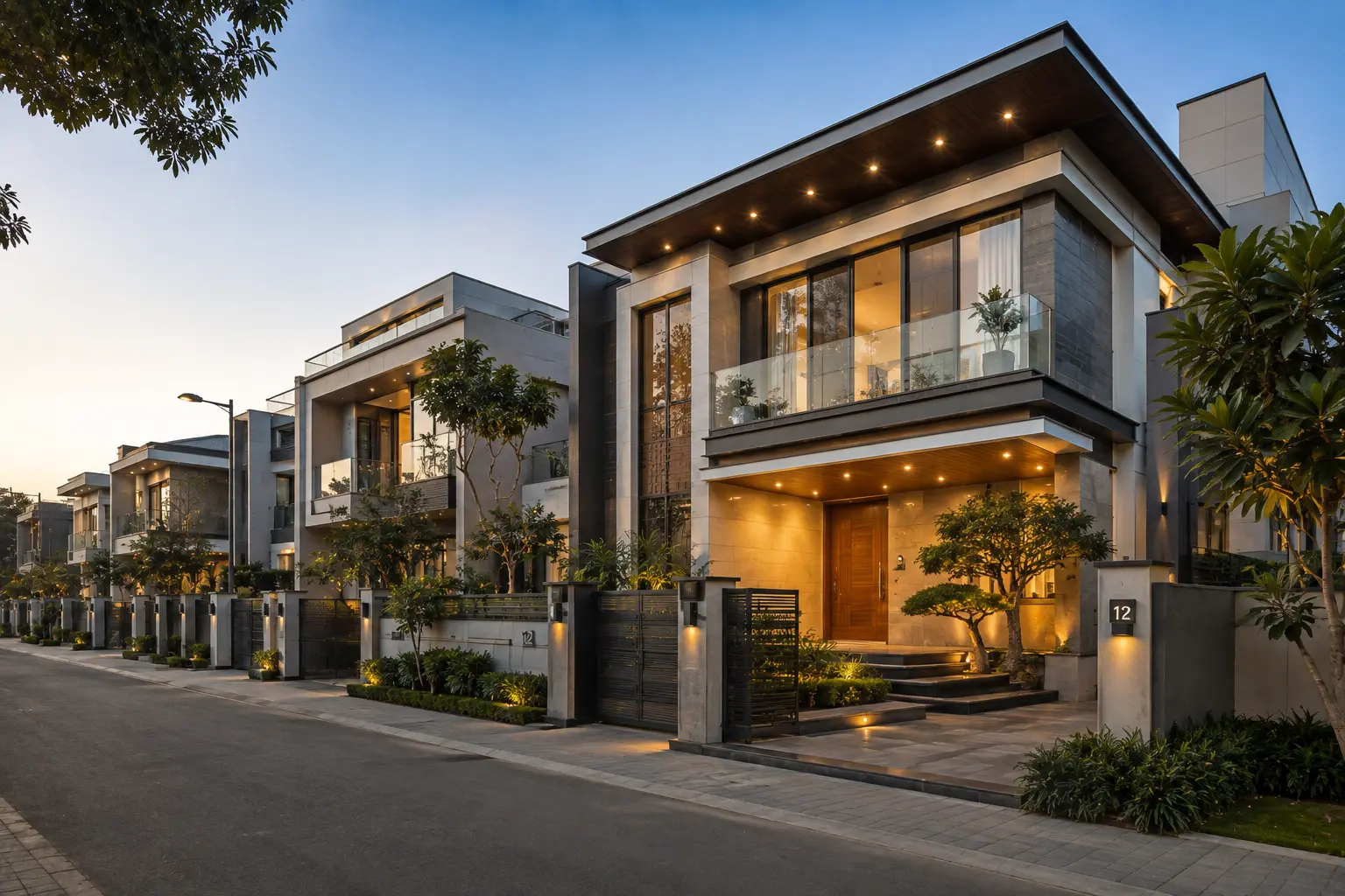 Luxury villa exterior in Ahmedabad — premium homes with Gruh Properties